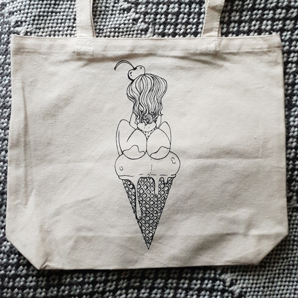 Tote Bag with Original Art - Picture 2 of 2
